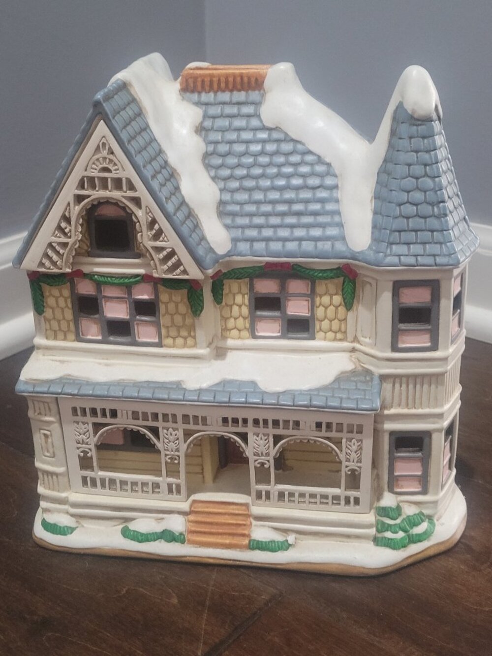 Lefton Colonial Village Joseph House Christmas Decor Vintage w light and box